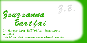 zsuzsanna bartfai business card